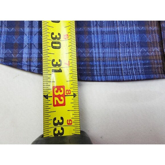 Tasso Elba Size 17-17.5 XL Mens Blue Brown Navy Pattern Novelty Woven Shirt NWT - Picture 7 of 9